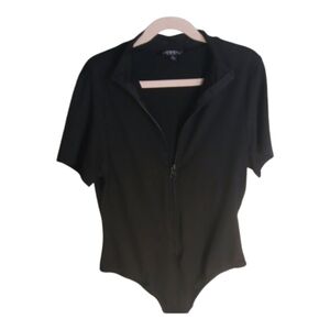 Black Zip-Up Bodysuit